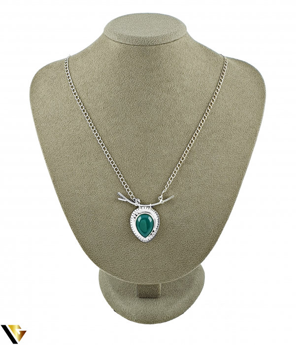 Colier Argint 925, Onix Verde [4]