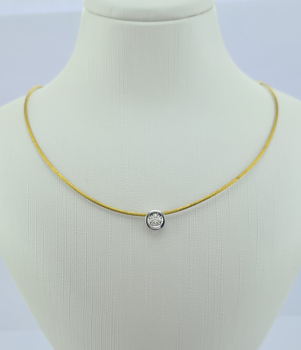 Colier Aur 14k, Diamant 0.46 ct [4]
