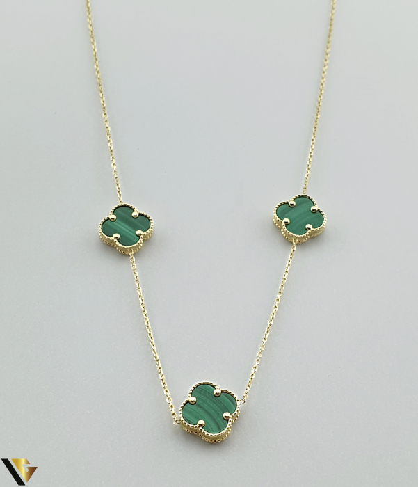 Colier Aur 14k, Malachit [1]