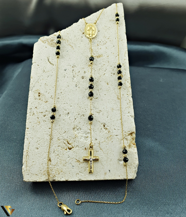 Colier Aur 14k, Rozariu  Cruce, Maica Domnului [4]