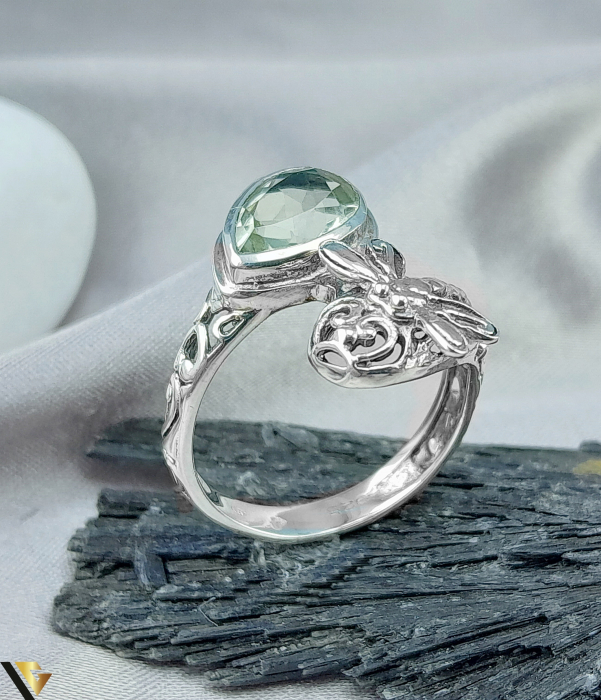 Inel Argint 925, Ametist verde [1]
