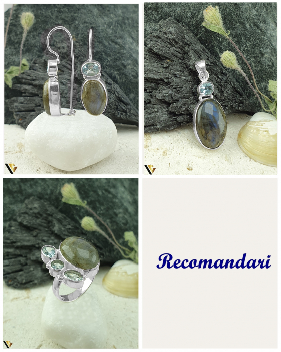 Inel Argint 925, Labradorit, Topaz [5]