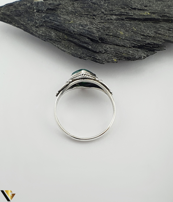 Inel Argint 925, Onix verde [2]