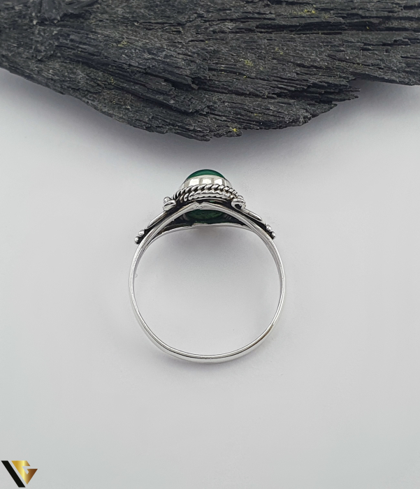 Inel Argint 925, Onix verde [2]