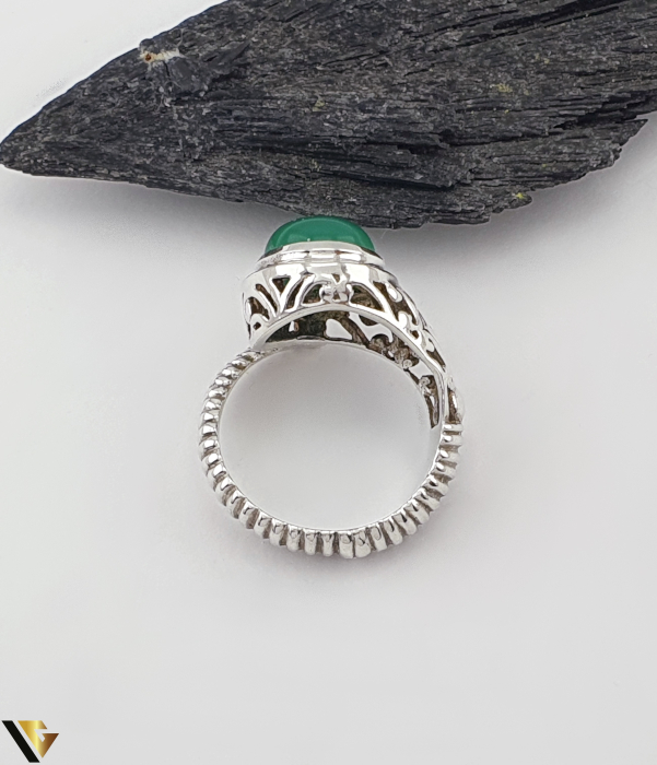 Inel Argint 925, Onix verde [2]