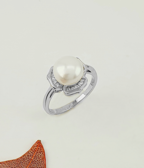 Inel Argint 925, Perla si Zirconiu [1]