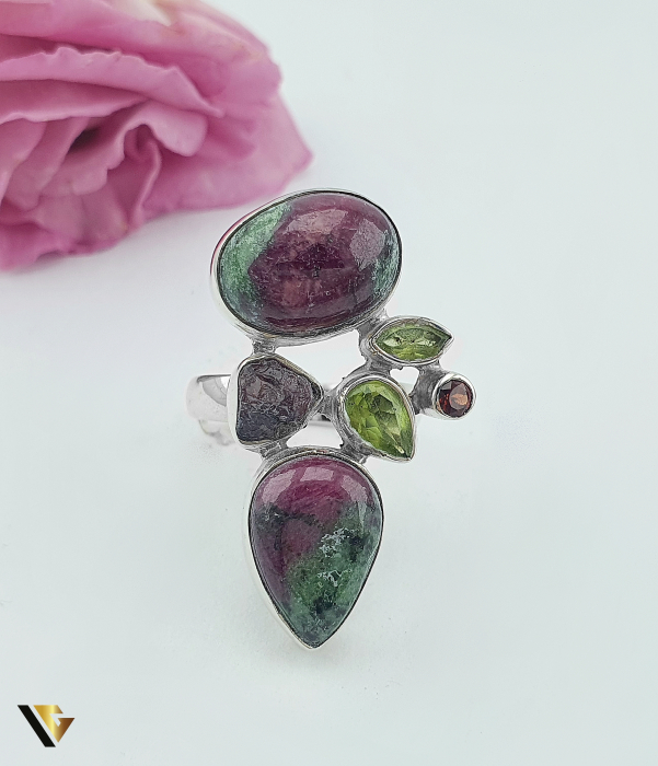 Inel Argint 925,Ruby Zoisite, Peridot, Granat [2]