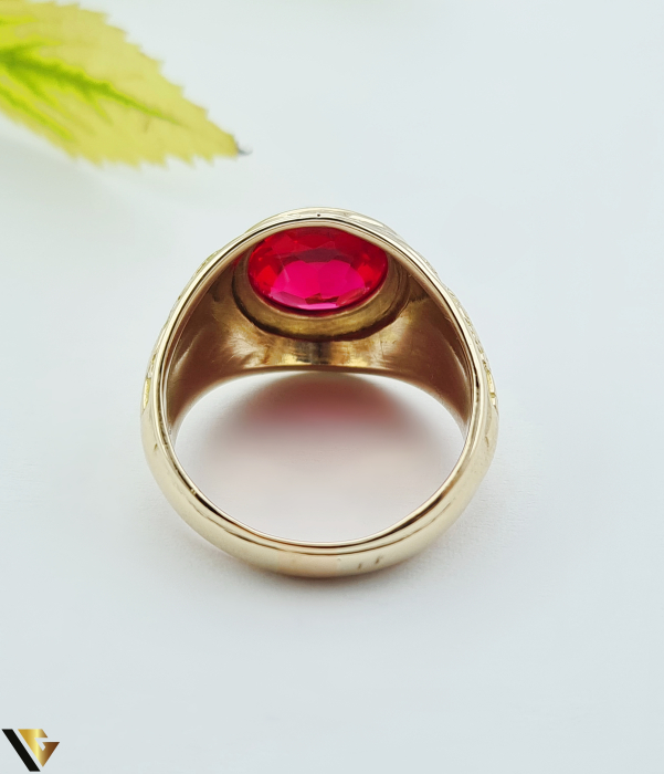 Inel Aur 10k, Rubin Cabochon [3]
