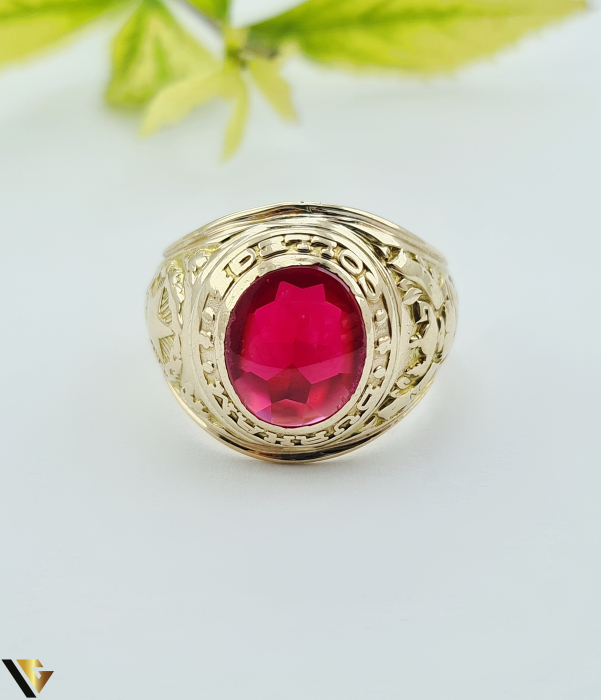 Inel Aur 10k, Rubin Cabochon [2]