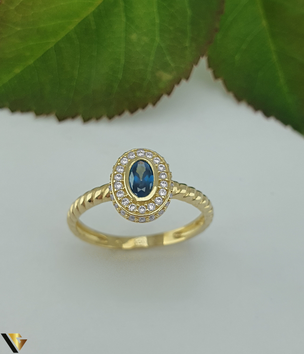Inel aur 14k, cubic zirconia [2]