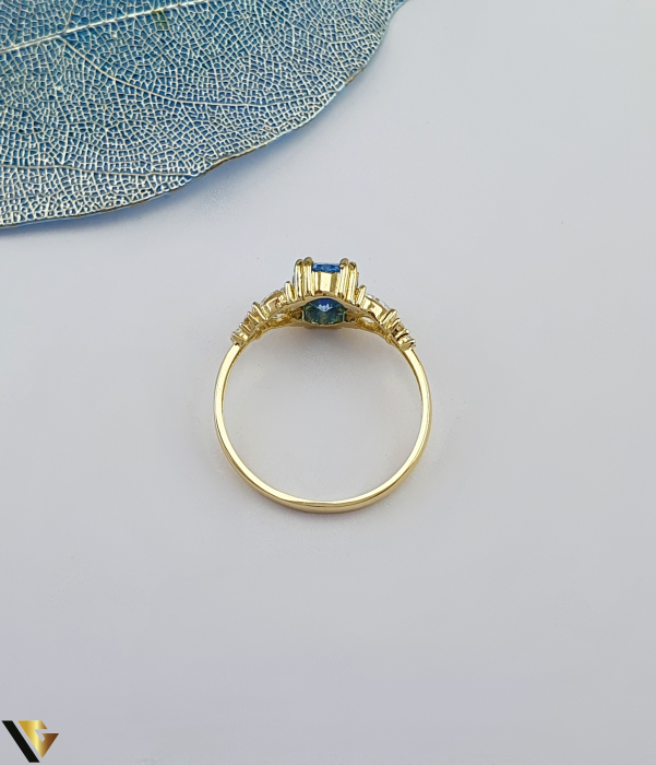 Inel aur 14k, Cristale de zirconiu Greutate: 1.79 grame Latime: 8 mm Diametru: 17.50 mm Masura: UE 15 / RO 55 (circumferinta) Marcaj /  titlu: "585" Locatie: Bacau Calea Marasesti Tel: 0756943079 [3]