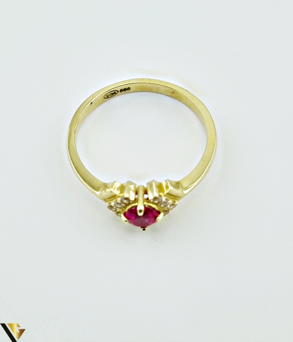 Inel aur 14k  Greutate: 1.95 grame Latime: 1.93 mm Diametru: 16.62 mm Masura: UE 13 / RO 53 (circumferinta) Marcaj / titlu: 585 Locatie: HARLAU [2]