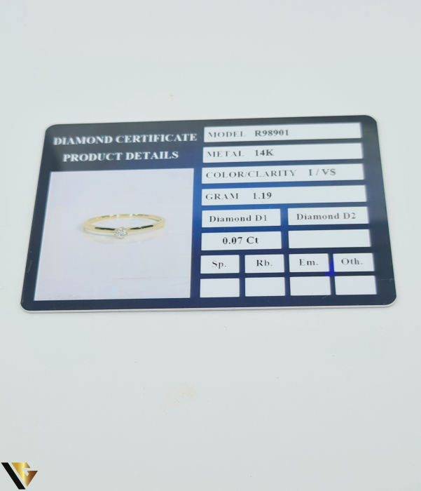 Inel Aur 14k, Diamant 0.07 ct [4]
