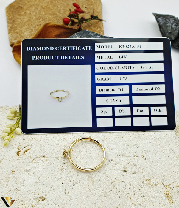 Inel Aur 14k, Diamant 0.12 ct [4]
