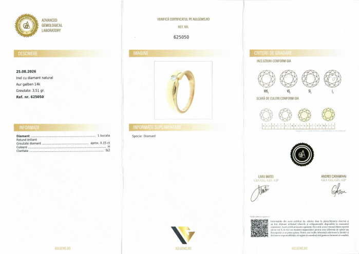 Inel Aur 14k, Diamant 0.15 ct [4]