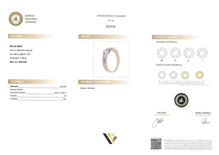 Inel Aur 14k, Diamant 0.17 ct [3]