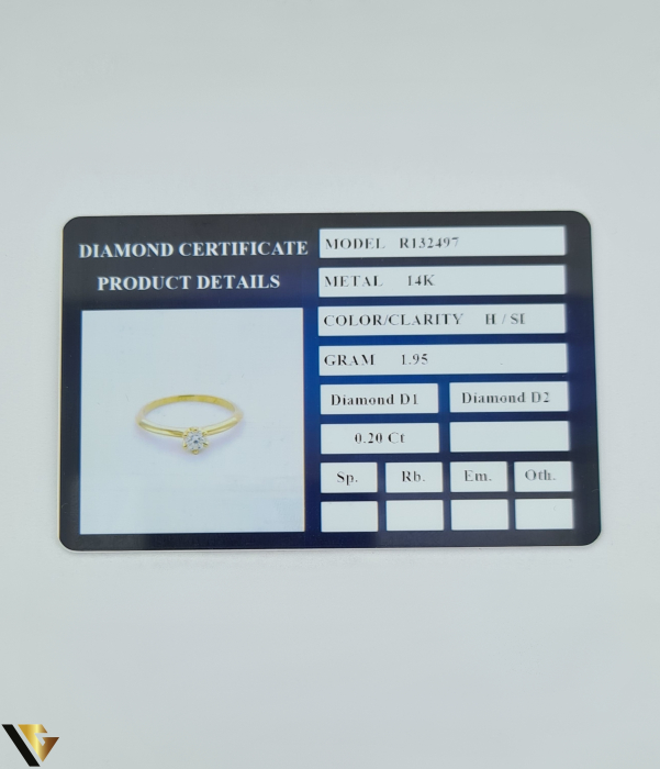 Inel Aur 14k, Diamant 0.20 ct [4]