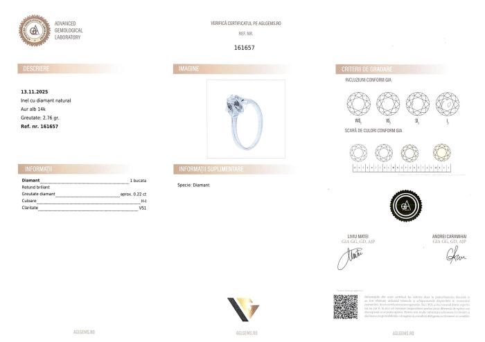 Inel Aur 14k, Diamant 0.22 ct [4]