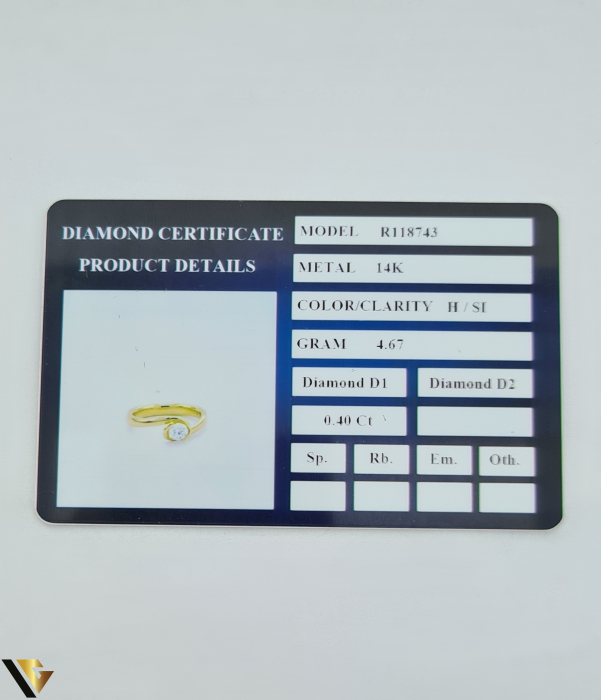 Inel Aur 14k, Diamant 0.40 ct [4]