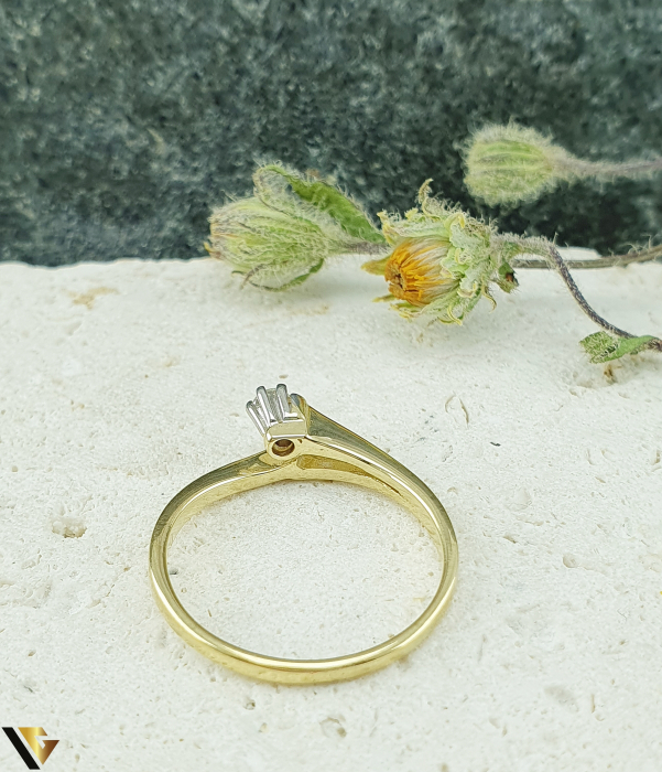 Inel aur 14k, Diamant natural " brilliant cut " [6]