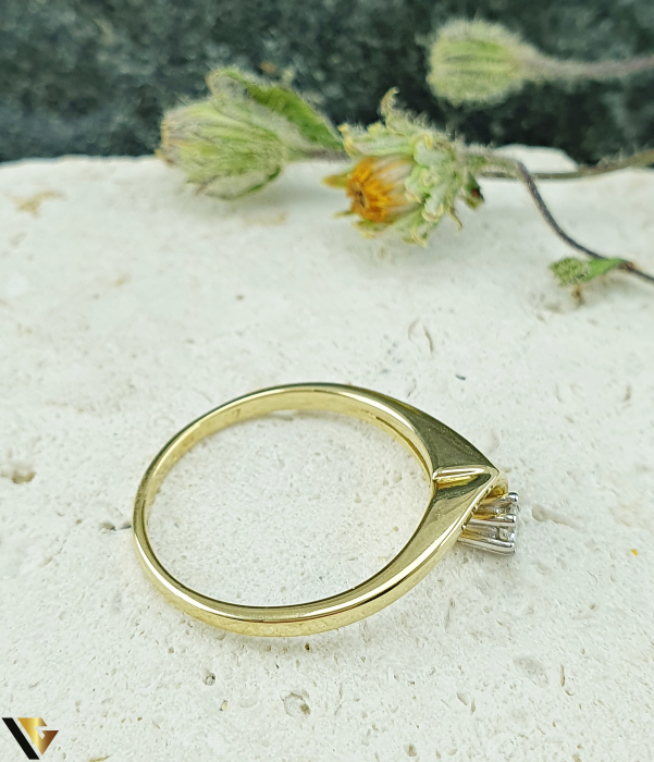 Inel aur 14k, Diamant natural " brilliant cut " [5]