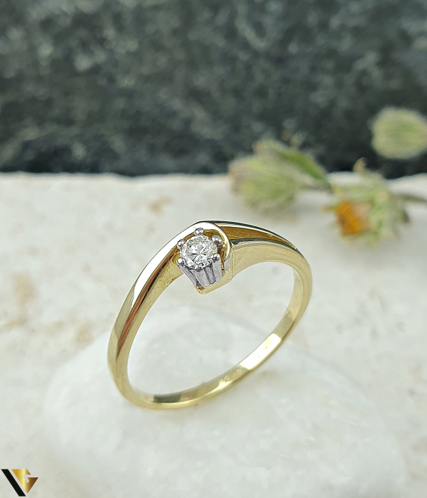 Inel aur 14k, Diamant natural " brilliant cut " [2]