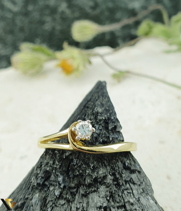 Inel aur 14k, Diamant natural " brilliant cut " [3]
