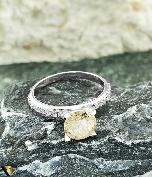 Inel Aur 14k, Diamant Central 1.24 ct [4]
