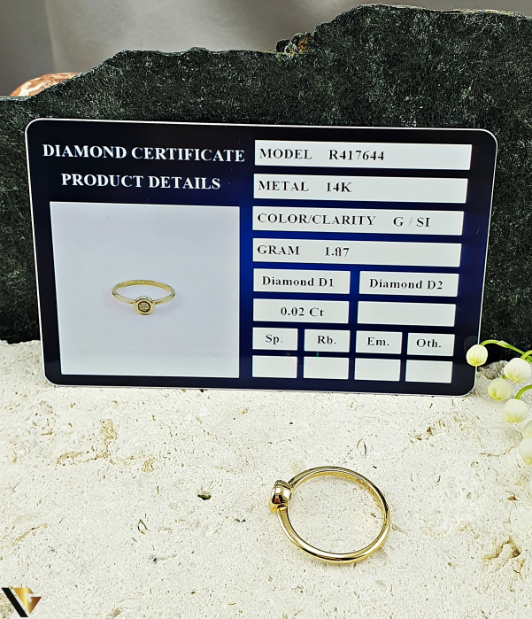 Inel Aur 14k, Diamante 0.02 ct in total [5]
