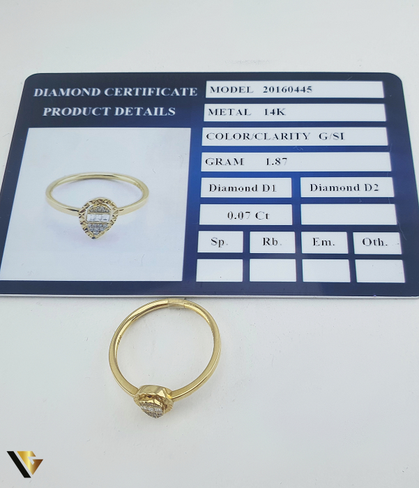 Inel Aur 14k, Diamante 0.07 ct [4]