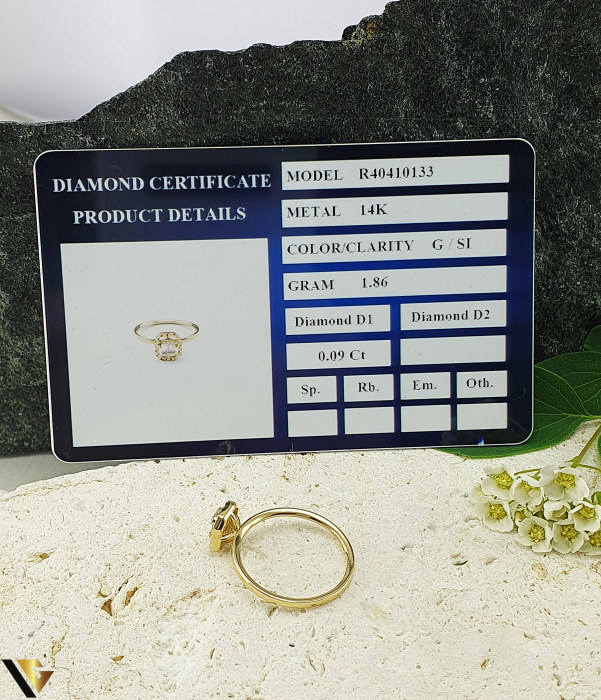 Inel Aur 14k, Diamante 0.09 ct in total [4]