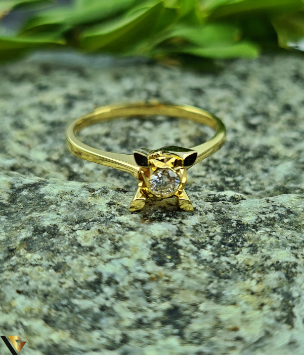 Inel Aur 14k, Diamante  0.11  ct in total [2]