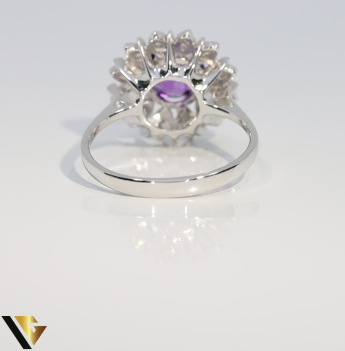 Inel Aur 14k, Diamante 0.12 ct, Ametist [3]