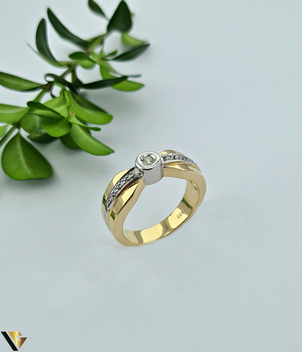 Inel Aur 14k, Diamante 0.13 ct [1]