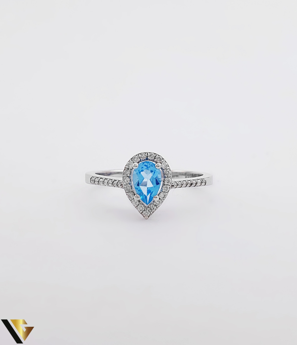 Inel Aur 14k, Diamante  0.13 ct si Topaz [4]