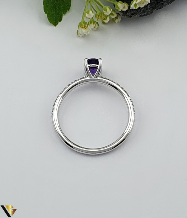 Inel Aur 14k , Diamante 0.15 ct, Ametist [2]