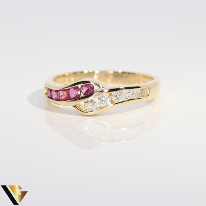 Inel Aur 14k, Diamante 0.15 ct, Spinel [2]