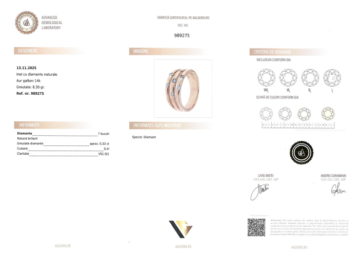 Inel Aur 14k, Diamante 0.33 ct [4]