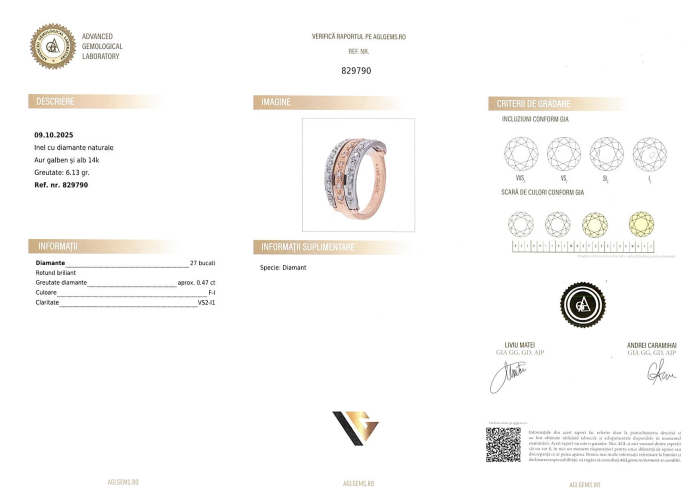 Inel Aur 14k, Diamante 0.47 ct [5]