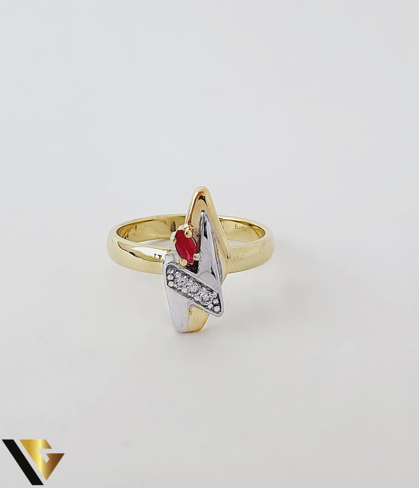 Inel Aur 14k, Diamante si Rubin [2]