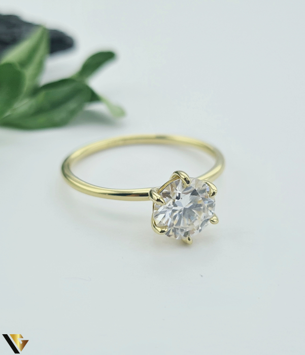 Inel Aur 14k, Moisanit 2 ct [2]