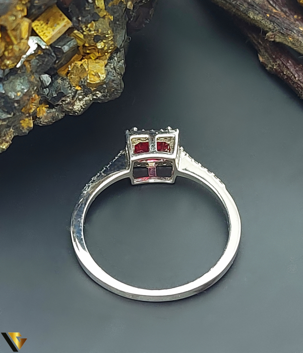 Inel Aur 14k, Rubin de 0.59 ct si Diamante de 0.14 ct in total [4]
