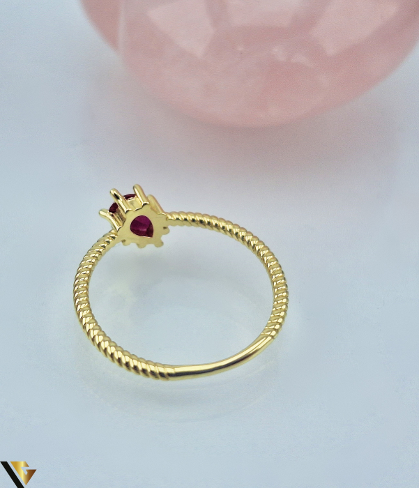 Inel Aur 14k, Rubin de sinteza [2]