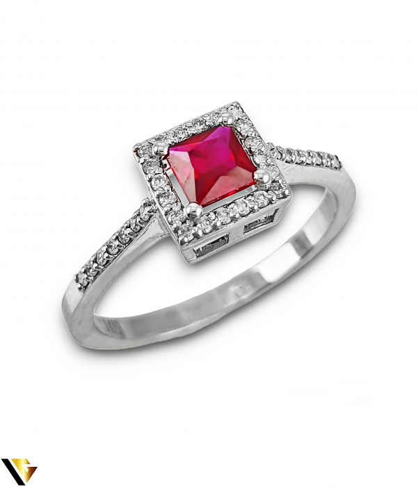 Inel Aur 14k, Rubin si Diamante de 0.14 ct in total, 2.31 grame [3]
