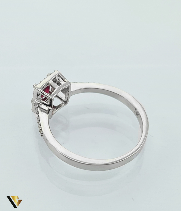Inel Aur 14k, Rubin si Diamante de 0.14 ct in total, 2.31 grame [2]