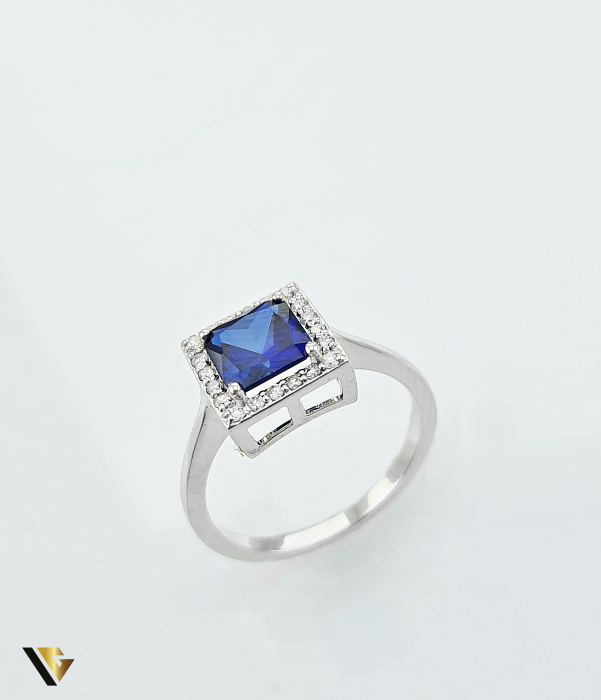 Inel Aur 14k, Safir si Diamante de 0.15 ct in total [2]