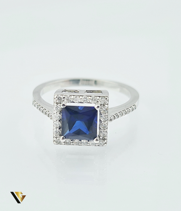 Inel Aur 14k, Safir si Diamante de 0.24 ct in total, 2.67 grame [2]