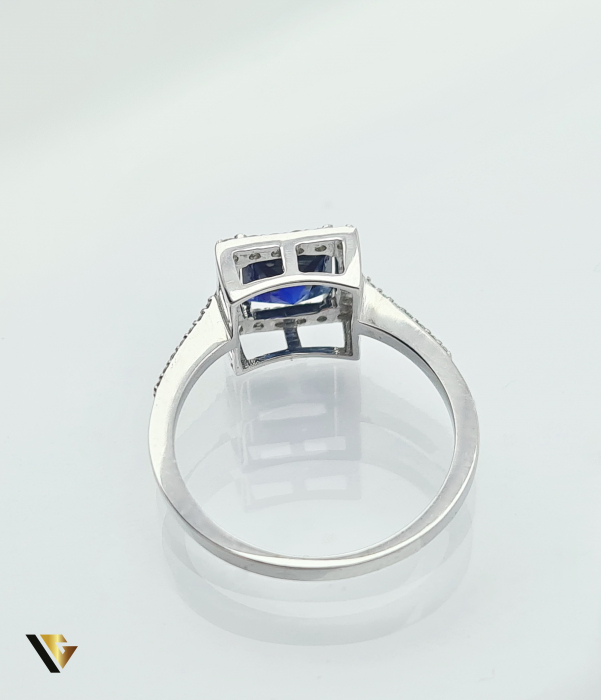 Inel Aur 14k, Safir si Diamante de 0.24 ct in total, 2.67 grame [3]