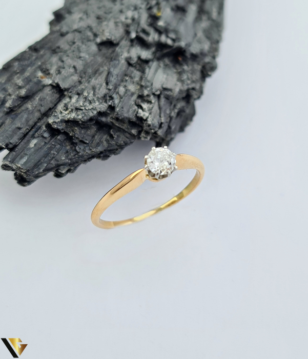 Inel Aur 14k si Platina, Diamant 0.26 ct [1]