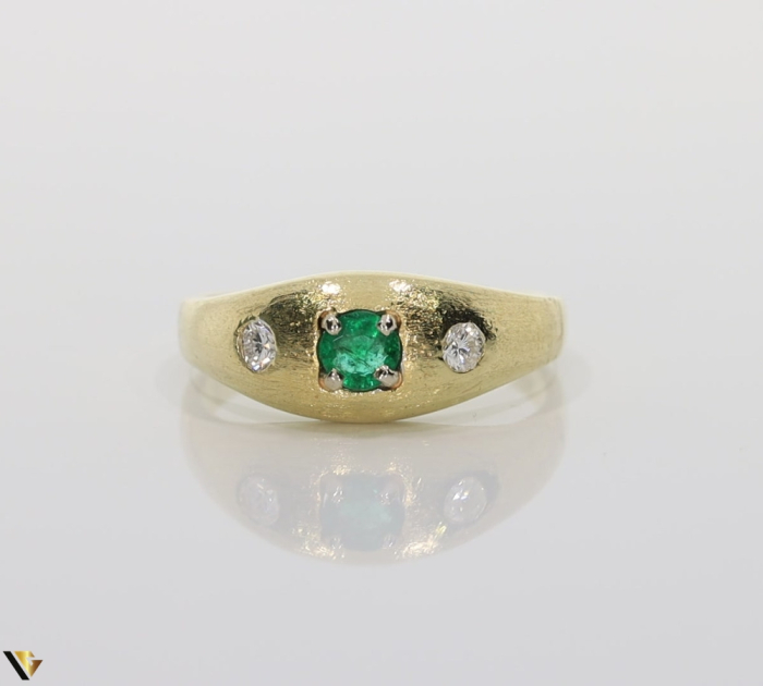 Inel Aur 14k, Smarald 0.16 ct, Diamante 0.14 ct [2]